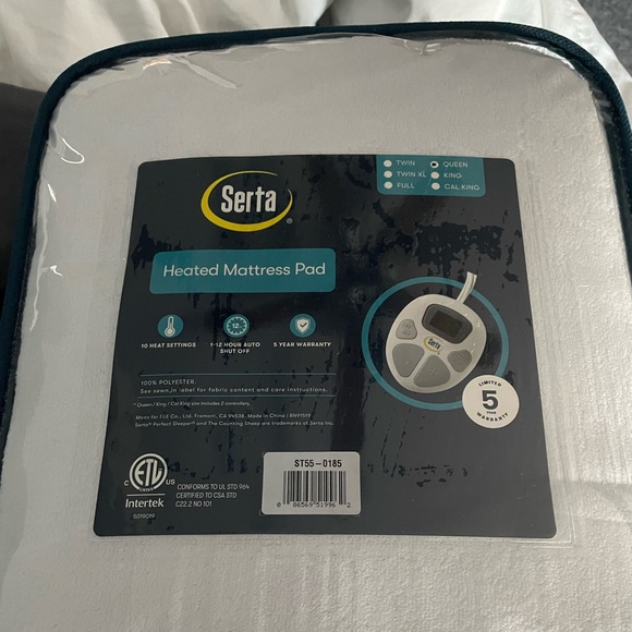 Serta plush heated mattress pad